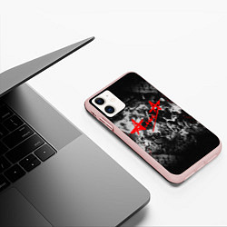 Чехол iPhone 11 матовый АлисА, цвет: 3D-светло-розовый — фото 2