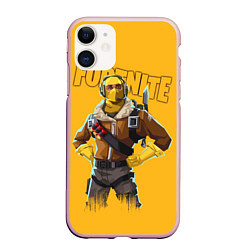 Чехол iPhone 11 матовый Fortnite, цвет: 3D-светло-розовый