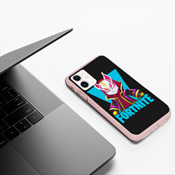 Чехол iPhone 11 матовый Fortnite, цвет: 3D-светло-розовый — фото 2