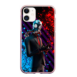 Чехол iPhone 11 матовый Fortnite 004, цвет: 3D-светло-розовый