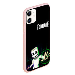 Чехол iPhone 11 матовый Fortnite, цвет: 3D-светло-розовый — фото 2