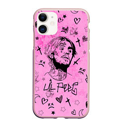 Чехол iPhone 11 матовый LIL PEEP, цвет: 3D-светло-розовый