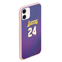 Чехол iPhone 11 матовый Los Angeles Lakers Kobe Brya, цвет: 3D-светло-розовый — фото 2