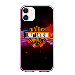 Чехол iPhone 11 матовый HARLEY DAVIDSON цвета 3D-розовый — фото 1