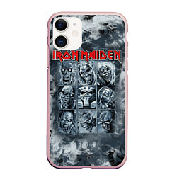 Чехол iPhone 11 матовый Iron Maiden, цвет: 3D-светло-розовый