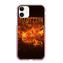 Чехол iPhone 11 матовый Led Zeppelin, цвет: 3D-светло-розовый
