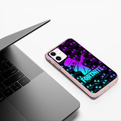 Чехол iPhone 11 матовый FORTNITE X MARSHMELLO, цвет: 3D-светло-розовый — фото 2