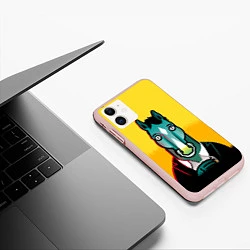 Чехол iPhone 11 матовый BoJack Horseman, цвет: 3D-светло-розовый — фото 2