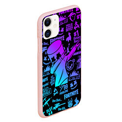 Чехол iPhone 11 матовый FORTNITE X MARSHMELLO, цвет: 3D-светло-розовый — фото 2