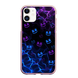 Чехол iPhone 11 матовый Marshmello, цвет: 3D-светло-розовый