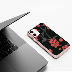 Чехол iPhone 11 матовый САКУРА, цвет: 3D-светло-розовый — фото 2