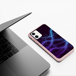 Чехол iPhone 11 матовый МОЛНИЯ, цвет: 3D-светло-розовый — фото 2