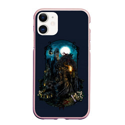 Чехол iPhone 11 матовый Bloodborne, цвет: 3D-светло-розовый