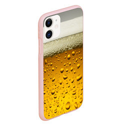 Чехол iPhone 11 матовый ПИВО, цвет: 3D-светло-розовый — фото 2