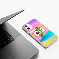 Чехол iPhone 11 матовый Настя, цвет: 3D-светло-розовый — фото 2