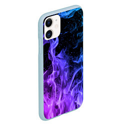 Чехол iPhone 11 матовый ОГОНЬ НЕОН цвета 3D-голубой — фото 2