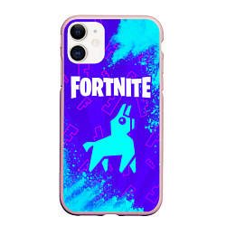 Чехол iPhone 11 матовый FORTNITE ФОРТНАЙТ, цвет: 3D-светло-розовый