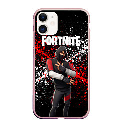 Чехол iPhone 11 матовый Fortnite Ikonik, цвет: 3D-светло-розовый