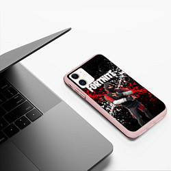 Чехол iPhone 11 матовый Fortnite Ikonik, цвет: 3D-светло-розовый — фото 2