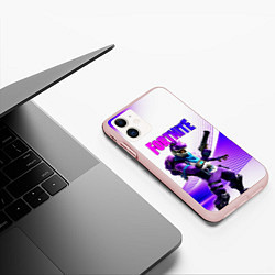 Чехол iPhone 11 матовый FORTNITE, цвет: 3D-светло-розовый — фото 2
