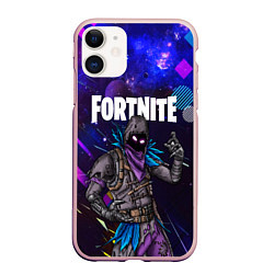 Чехол iPhone 11 матовый FORTNITE x RAVEN, цвет: 3D-светло-розовый
