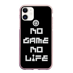 Чехол iPhone 11 матовый NO GAME NO LIFE, цвет: 3D-светло-розовый