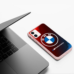 Чехол iPhone 11 матовый BMW БМВ, цвет: 3D-светло-розовый — фото 2