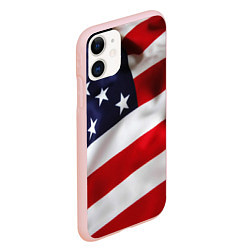 Чехол iPhone 11 матовый США USA, цвет: 3D-светло-розовый — фото 2