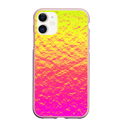 Чехол iPhone 11 матовый Яркий закат, цвет: 3D-светло-розовый