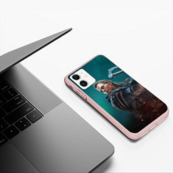 Чехол iPhone 11 матовый ASSASSINS CREED VALHALLA, цвет: 3D-светло-розовый — фото 2