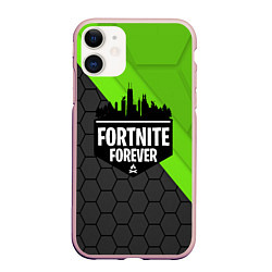 Чехол iPhone 11 матовый FORTNITE ФОРТНАЙТ S, цвет: 3D-светло-розовый