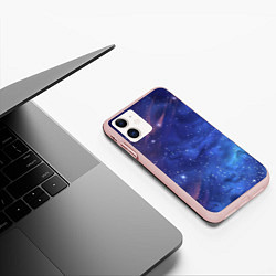 Чехол iPhone 11 матовый Звёздное небо, цвет: 3D-светло-розовый — фото 2