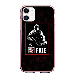 Чехол iPhone 11 матовый Fuze, цвет: 3D-светло-розовый