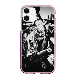 Чехол iPhone 11 матовый Samurai Ghost of Tsushima, цвет: 3D-светло-розовый