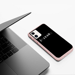 Чехол iPhone 11 матовый Ivan, цвет: 3D-светло-розовый — фото 2