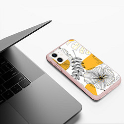 Чехол iPhone 11 матовый Цветы, цвет: 3D-светло-розовый — фото 2