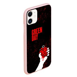 Чехол iPhone 11 матовый Green day, цвет: 3D-светло-розовый — фото 2