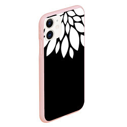 Чехол iPhone 11 матовый Лепестки, цвет: 3D-светло-розовый — фото 2