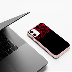 Чехол iPhone 11 матовый Цветы, цвет: 3D-светло-розовый — фото 2