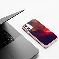 Чехол iPhone 11 матовый Лавовый вектор, цвет: 3D-светло-розовый — фото 2
