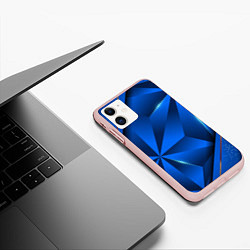 Чехол iPhone 11 матовый 3D абстрактные фигуры BLUE, цвет: 3D-светло-розовый — фото 2