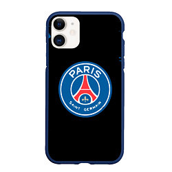 Чехол iPhone 11 матовый Paris Saint-German, цвет: 3D-тёмно-синий