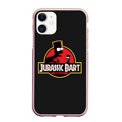 Чехол iPhone 11 матовый Jurassic Bart, цвет: 3D-светло-розовый