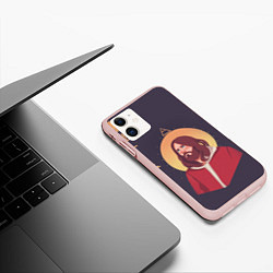 Чехол iPhone 11 матовый Jared Leto 30 SECONDS TO MARS Z, цвет: 3D-светло-розовый — фото 2