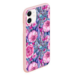 Чехол iPhone 11 матовый Волшебный сад с пионами, цвет: 3D-светло-розовый — фото 2