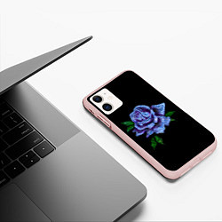 Чехол iPhone 11 матовый Сапфировая роза, цвет: 3D-светло-розовый — фото 2