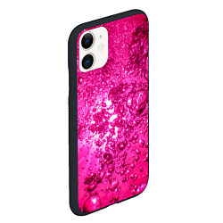 Чехол iPhone 11 матовый Розовые Пузырьки цвета 3D-черный — фото 2