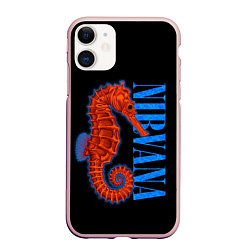 Чехол iPhone 11 матовый NIRVANA SEAHORSE, цвет: 3D-светло-розовый