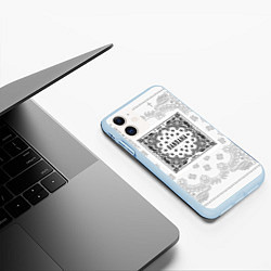 Чехол iPhone 11 матовый Big Baby Tape x Kizaru BANDANA Бандана Кизару Тейп, цвет: 3D-голубой — фото 2