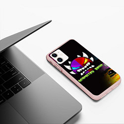 Чехол iPhone 11 матовый Geometry Dash: Demon Art, цвет: 3D-светло-розовый — фото 2